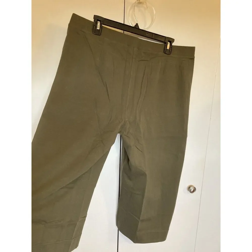 J Jill Womens Capri Knit Pants Large Petite Moss Green Jill Casual